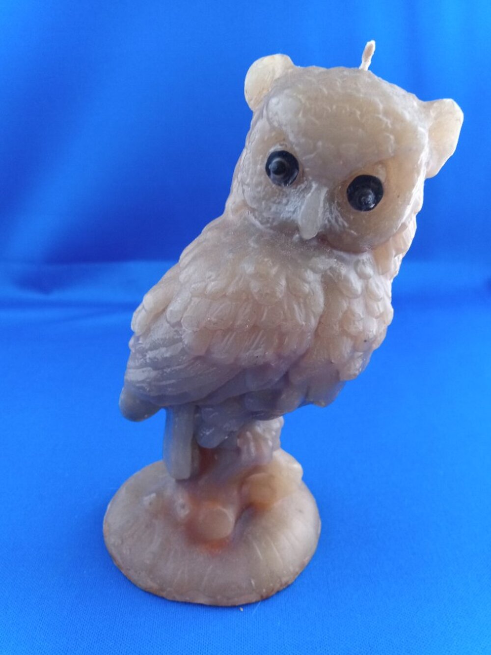 Vintage 1970s owl figure candle